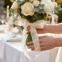 Artikel Organza bånd med selvage 2,5 cm 50m creme