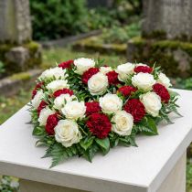 Artikel Plug-in materiale hjerte blomstret skum grøn 24cm x 25cm 2 stk