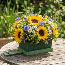 Artikel Blomsterskum mursten grøn metal træ 4 stk arrangement base