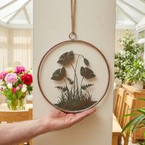 Artikel Vægdekoration, blomster, metal, rose, vintage, Ø30,5 cm, forårsdekoration, sommerdekoration