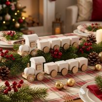 Artikel Trætog deco juletog hvid L20cm H6cm 2stk