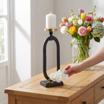 Artikel Lysestage sort guld dekorativt støbejern Ø10,5cm 46cm