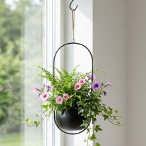 Artikel Hængekurv metal hængekurv blomster zinksort Ø15cm