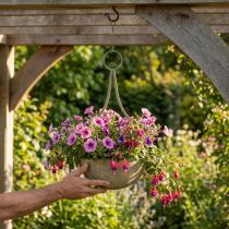 Artikel Blomsterkurv, hængekurv, metal dekoration have Ø16cm H38cm