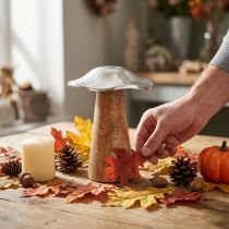 Artikel Borddekoration deco champignon metal træ sølv træ champignon H14cm