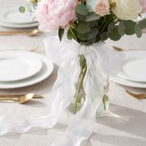 Artikel Chiffon bånd organza bånd dekorative bånd organza hvid 40mm 20m