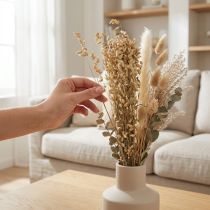 Artikel Tørrede blomster af skælvet græs, grønne naturlige Briza 60 cm 100 g