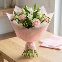 Artikel Transmatt Pink Vådbestandig Blomsterfolie 57 cm Tilskåret til Buketter 20 stk.