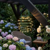 Artikel Solhave lysegrøn 22cm med 25LEDs varm hvid