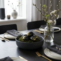 Artikel Dekorative påskeæg ægte kyllingæg sort med guldglimmer H5,5–6cm 10 stk.