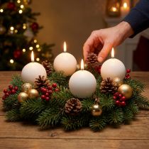 Artikel Hvide kuglelys, borddekoration af høj kvalitet, stemningsfuld belysning til bryllupper, advent, Ø60 mm, sæt med 16