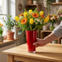 Artikel Vase “Fizzy” Ø13,5cm H20cm rød 1 stk