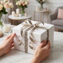Artikel Gavebånd leopardprint til kreativ dekoration, krøllebånd 10mm 100m