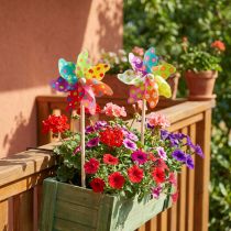 Artikel Pinwheel Farverig Vindmølle Blomster Prikker Altan Ø15cm 2stk