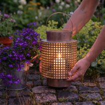 Artikel Dekorativ lanterne lanterne metal med håndtag rose Ø18cm H29cm