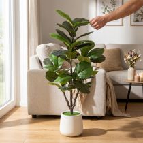Artikel Kunstig Ficus lyrata 120 cm dekorativ til stuen