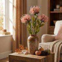 Artikel Efterårsblomst nålepude kunstig Protea Rosa Leucospermum 73cm 3 stk.