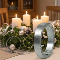 Artikel Fladt aluminiumsbånd, mat sølv, 20 mm x 5 m - dekorativt bånd, kreativt arbejde, gør-det-selv