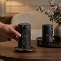 Artikel Sorte bloklys 85×150 mm 2 stk., gennemfarvet, elegant til dekoration og stemning