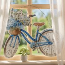 Artikel Deco skilt træ cykel sommer deco skilt til at hænge blå, hvid 31 × 25cm