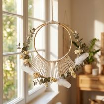 Artikel DIY dekorative ophængningsringe Boho dobbeltring naturlig Ø20/15cm sæt med 4