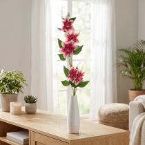 Artikel Clematis gren med 5 blomster, kunstig blomst, dekorativ gren pink, hvid L84cm