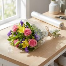 Artikel Blomsterdekorationsfolie blomsterfolie klar 50cm x 1000m