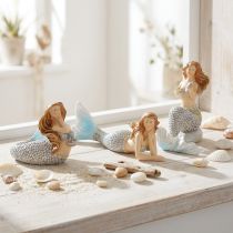 Artikel Dekorativ figur havfrue blå 6cm - 9,5 cm 3stk
