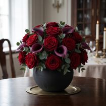 Artikel Blomsterskum kugle plug-in materiale sort Ø20cm