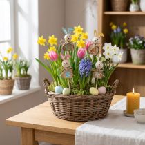 Artikel Påskehare træ, blomsterprop påske, kaninprop 8 cm 8 stk