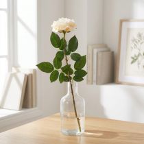 Artikel Cremet hvid abrikosrose, silkeblomst, kunstige roser L72cm Ø12cm