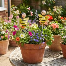 Artikel Blomsterstik bi med blomst, metal dekoration forår sommer 4 stk