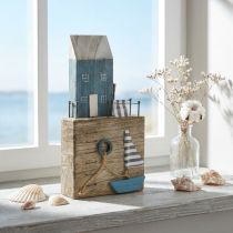 Artikel Maritim trædekoration havnepromenade Shabby Chic H25,5cm