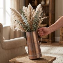 Artikel Vintage dekorativ vase i kobberlook, rustik dekorativ kande til tørrede blomster og kunstige planter, H36cm B21cm
