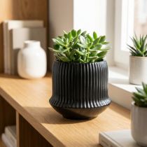 Artikel Urtepotte keramiske planteriller sort Ø10cm H8,5cm