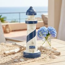 Artikel Lighthouse Maritime Borddekoration Blå Hvid Ø10,5cm H28,5cm