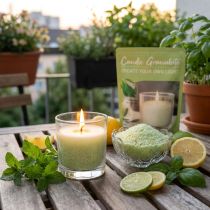 Artikel Voksgranulat stearinlys sandvæge duft citrongræs 400g