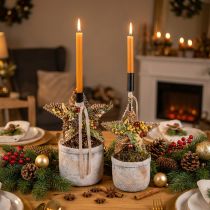 Artikel Juletræspynt, adventspynt, stjernevedhæng gyldent B15cm 8 stk.