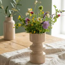 Artikel Metal blomstervase cappuccino brun emalje Ø9cm H17,5cm