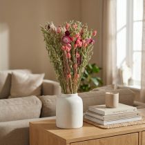 Artikel Tørret blomsterbuket, stråblomster, korn, valmuekapsel, Phalaris, rørgræs, 55 cm
