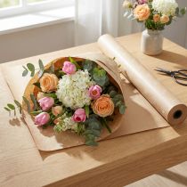 Artikel Manchetpapir silkepapir naturlige blomster 25cm 100m
