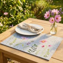 Artikel Dækkeserviet bordmåtte filt blomster 45x4,5x35cm 4stk