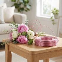 Artikel Aluminiumtråd Ø2mm 500g 60m i pink - Fleksibel, alsidig til blomster, gør-det-selv og dekoration