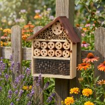 Artikel Insekthotel Brunt Insekthus Træ 25cmx8,5cmx32cm