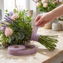 Artikel Dekorativt bånd naturligt lilla hørbånd 25mm 20m