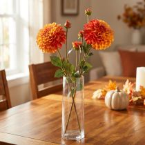 Artikel Kunstige Dahlia Dekorative Blomster Orange Rød Ø10 L80cm 2stk