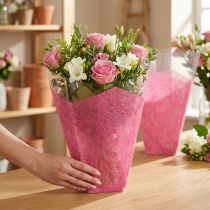 Artikel Blomsterpose pink L40cm B12-30cm 50 stk