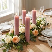Artikel Ensfarvede lys i gamle pink lys 50x300mm 4 stk