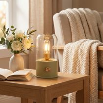 Artikel LED Bordlampe Retro Bordlampe Varm Hvid Grøn H19,5cm