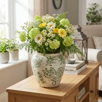 Artikel Vase med fint plantemønster til boligindretning 19 cm